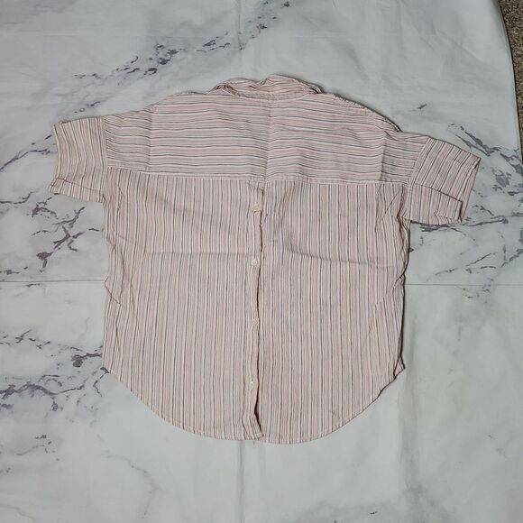 Madewell Pink Striped Popover Shirt - Picture 6 of 6